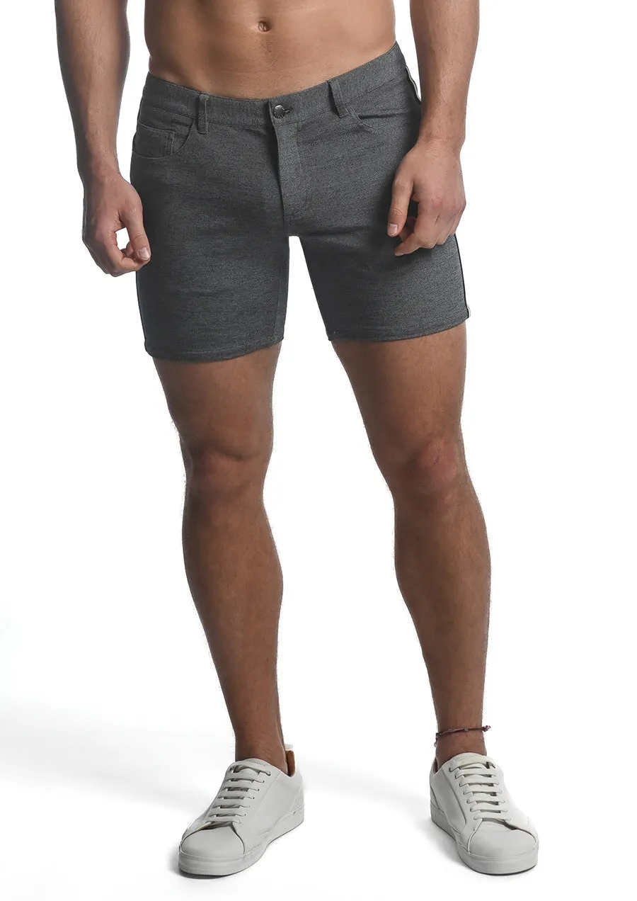 5" Knit Shorts w/Side Stripe (Grey)