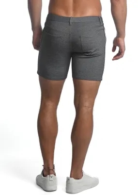 5" Knit Shorts w/Side Stripe (Grey)