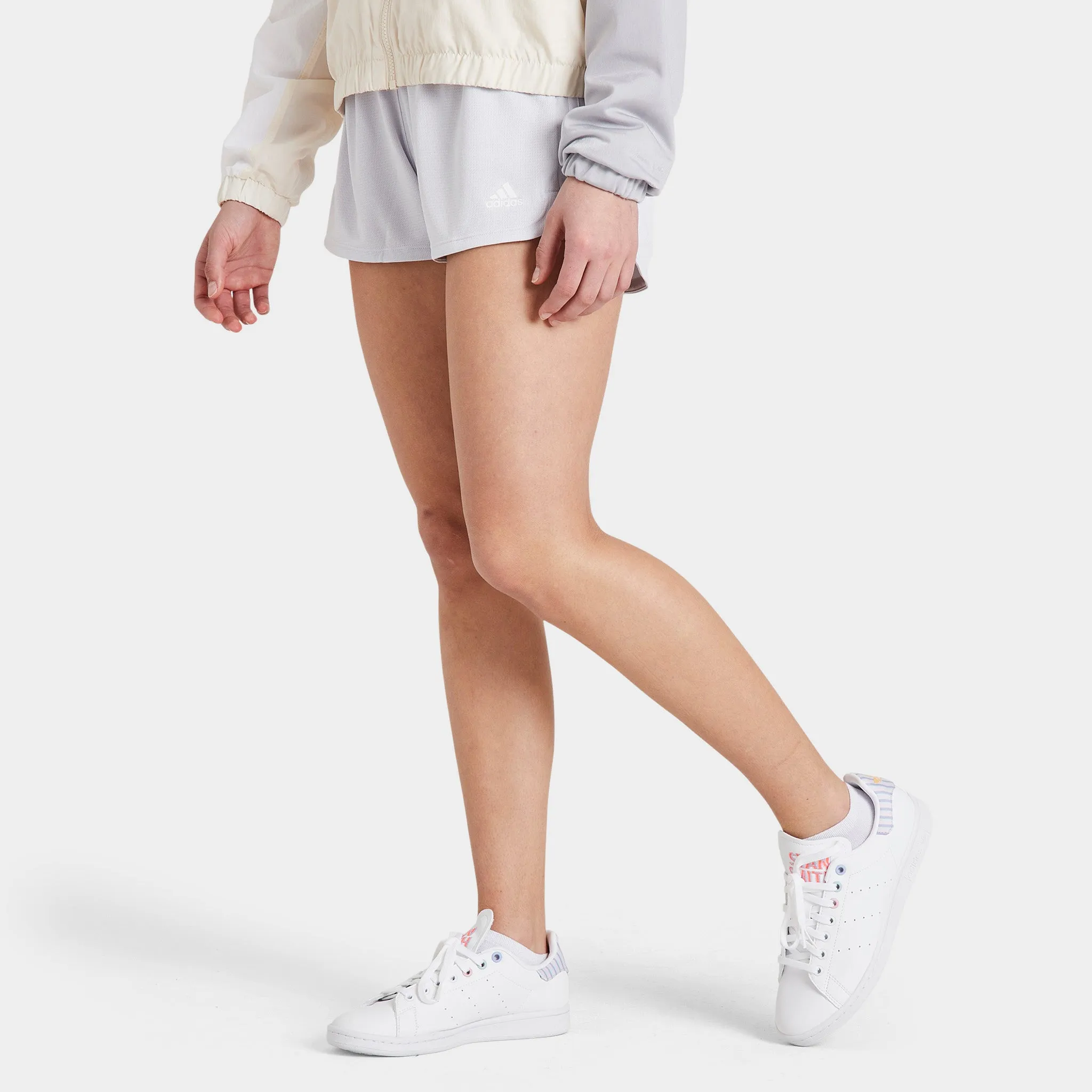adidas Women's Pacer 3-Stripes Knit Shorts / Dash Grey