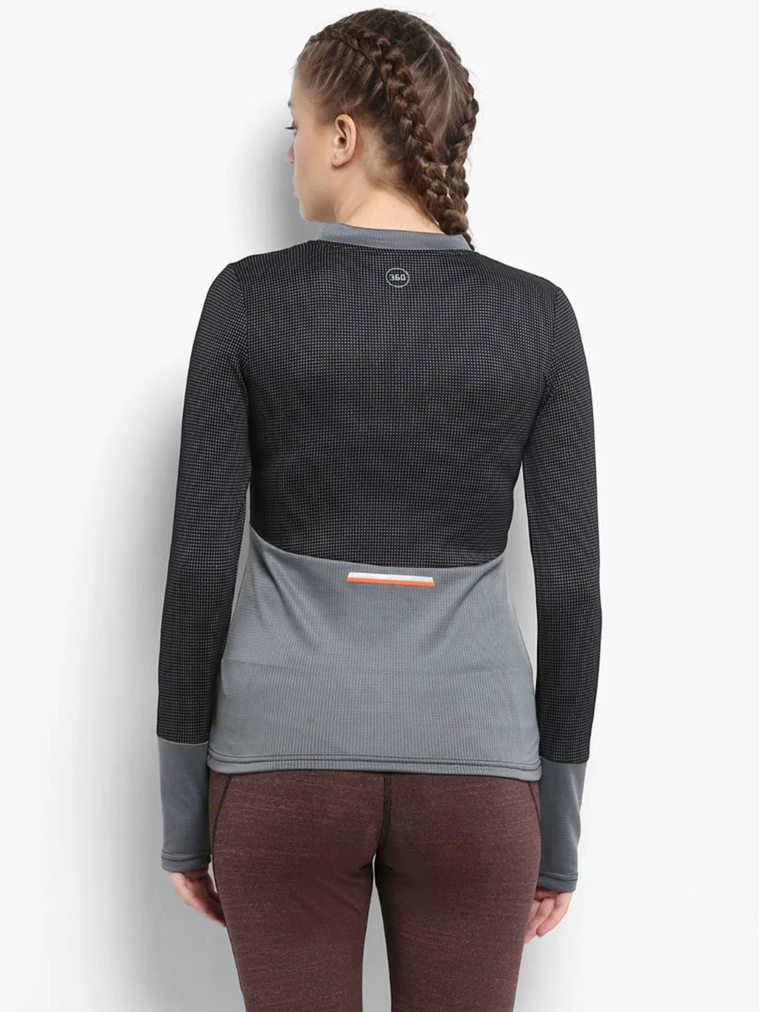 Alcis Women Black Grey Printed AntiStatix Sweatshirt