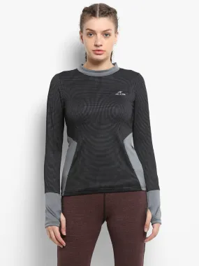 Alcis Women Black Grey Printed AntiStatix Sweatshirt