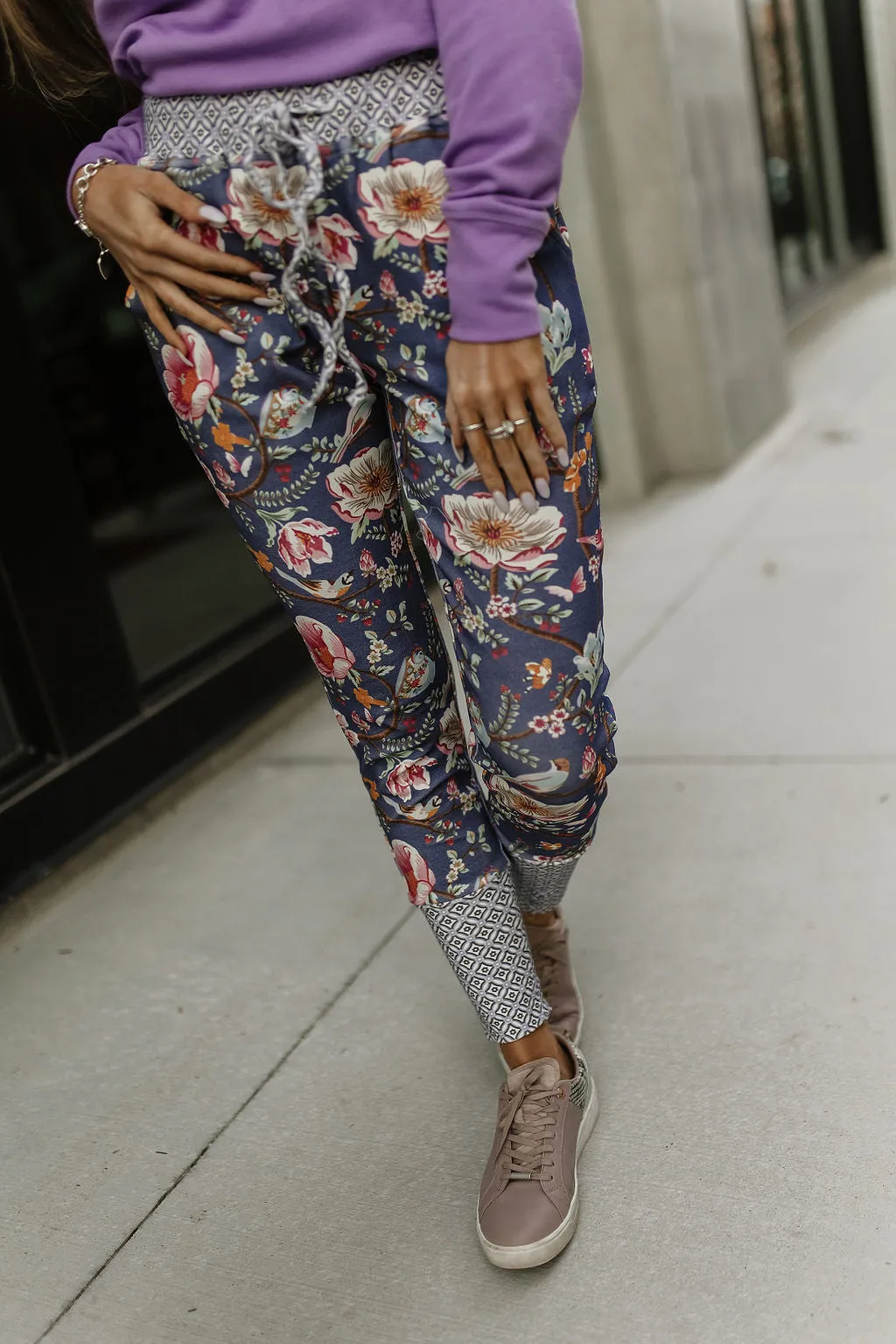 Ampersand Avenue Triple Stretch Joggers - Dancing Floral