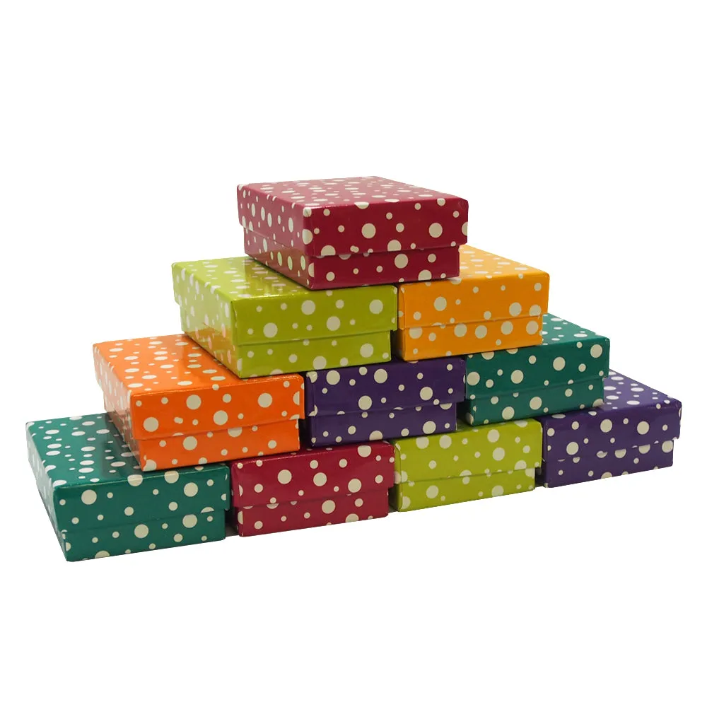 Assorted Glossy Polka Dot Cotton Filled Boxes