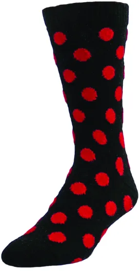Black Cesare Dot Cashmere Wool Socks (Men's)