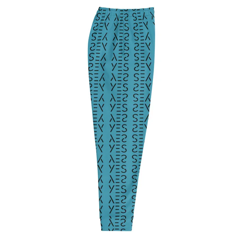 Blue Abstract Print Men's Joggers, Patterned Premium Sweatpants Jogger Pants For Men-Made in USA/MX/EU