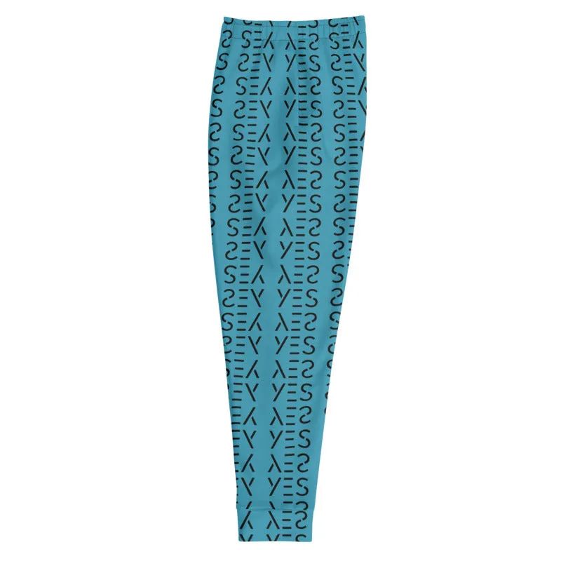 Blue Abstract Print Men's Joggers, Patterned Premium Sweatpants Jogger Pants For Men-Made in USA/MX/EU