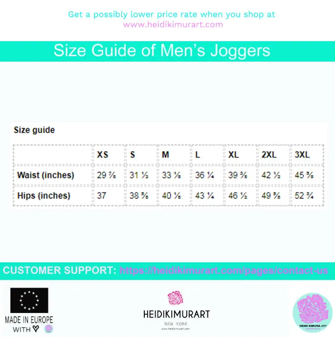 Blue Abstract Print Men's Joggers, Patterned Premium Sweatpants Jogger Pants For Men-Made in USA/MX/EU