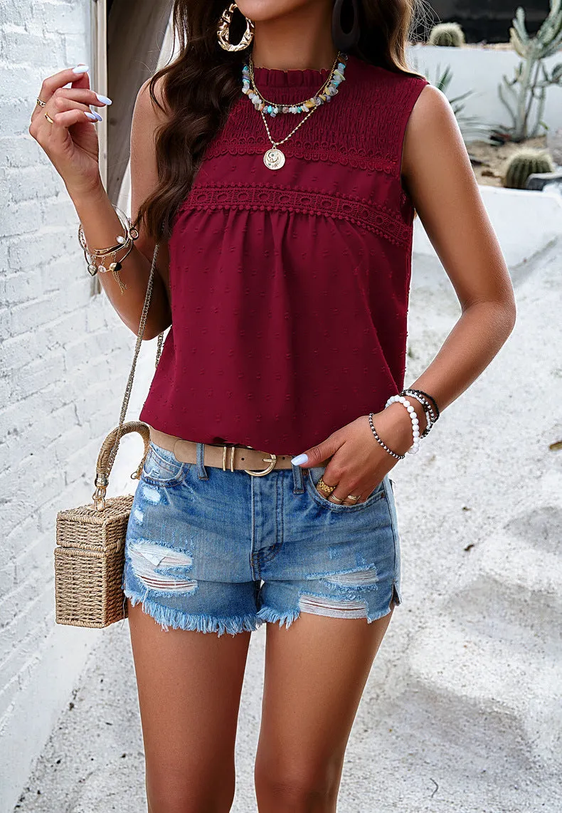 Casual Solid Color Sleeveless Top