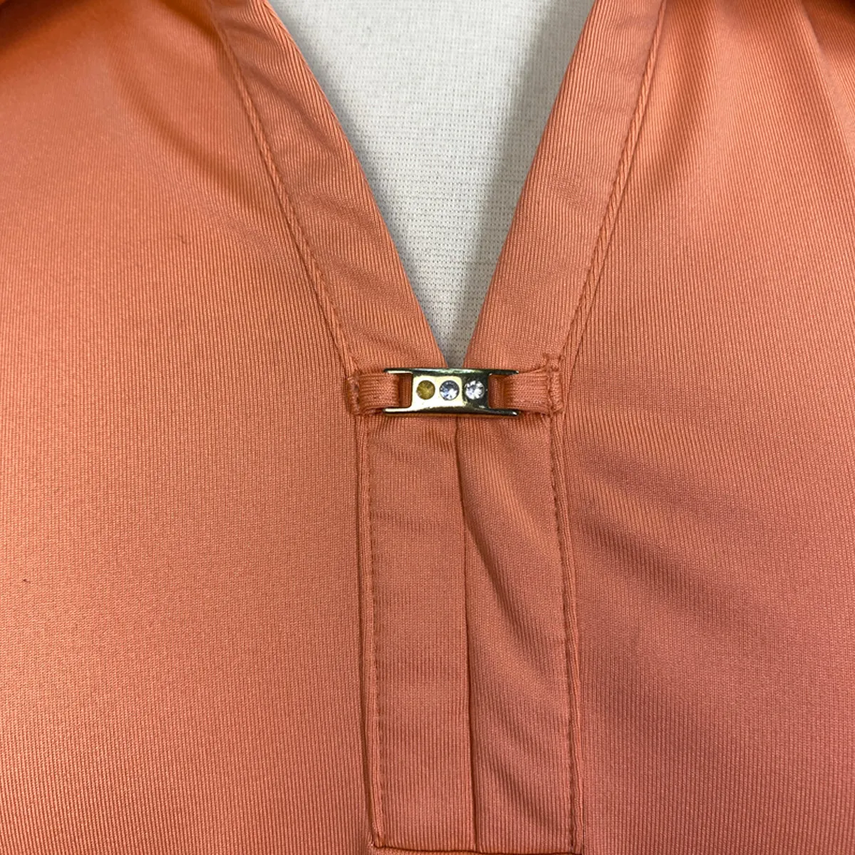 Chico's 'Zenergy' Ruffle Polo Shirt in Coral - Women's 2X