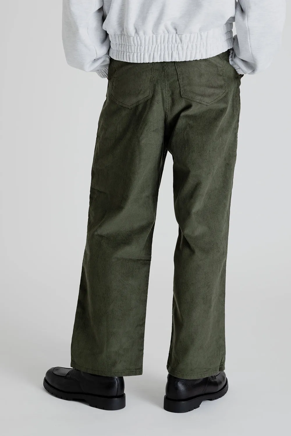 Corduroy Comfort Two Tuck Pants - Olive