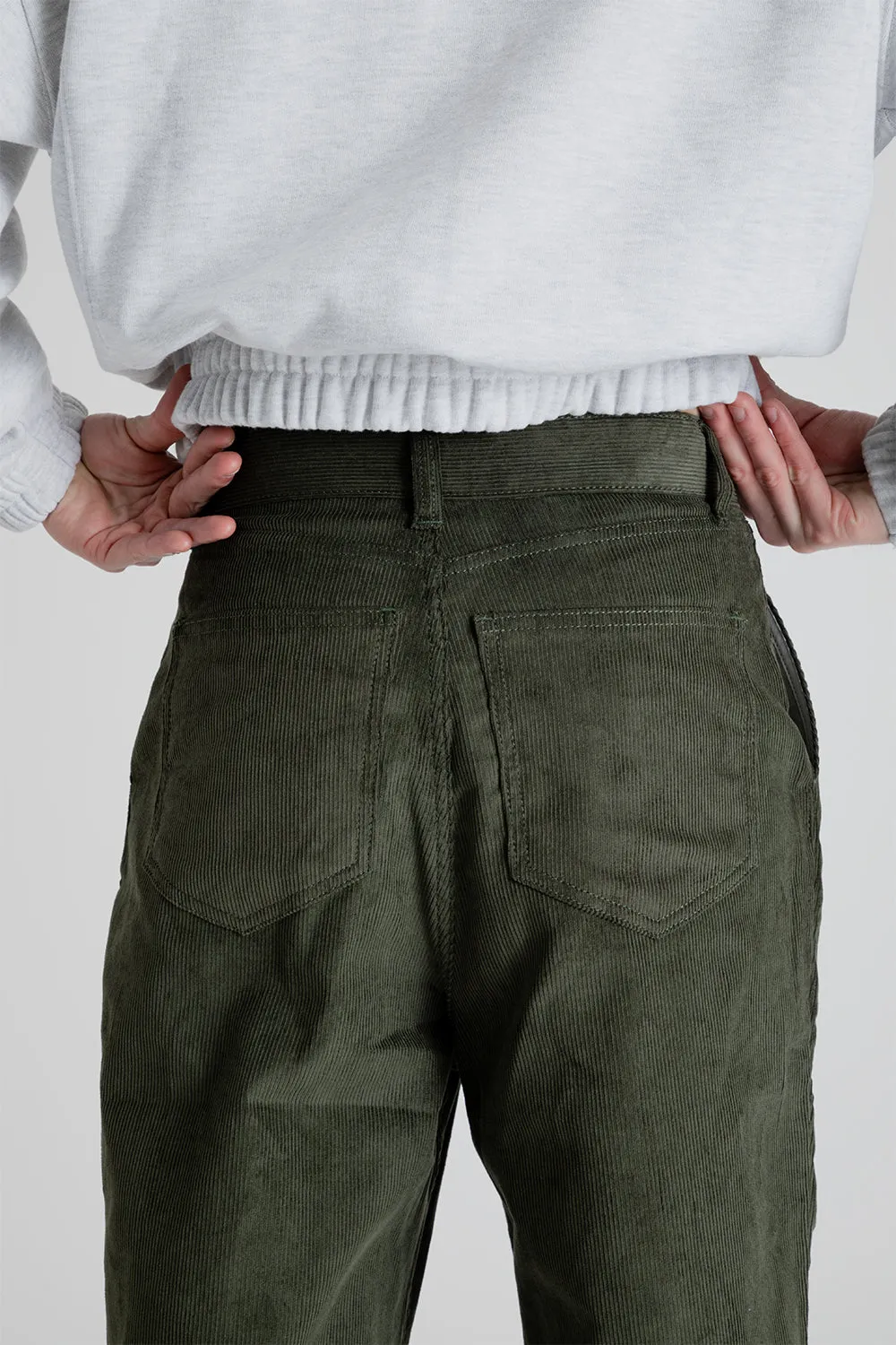 Corduroy Comfort Two Tuck Pants - Olive