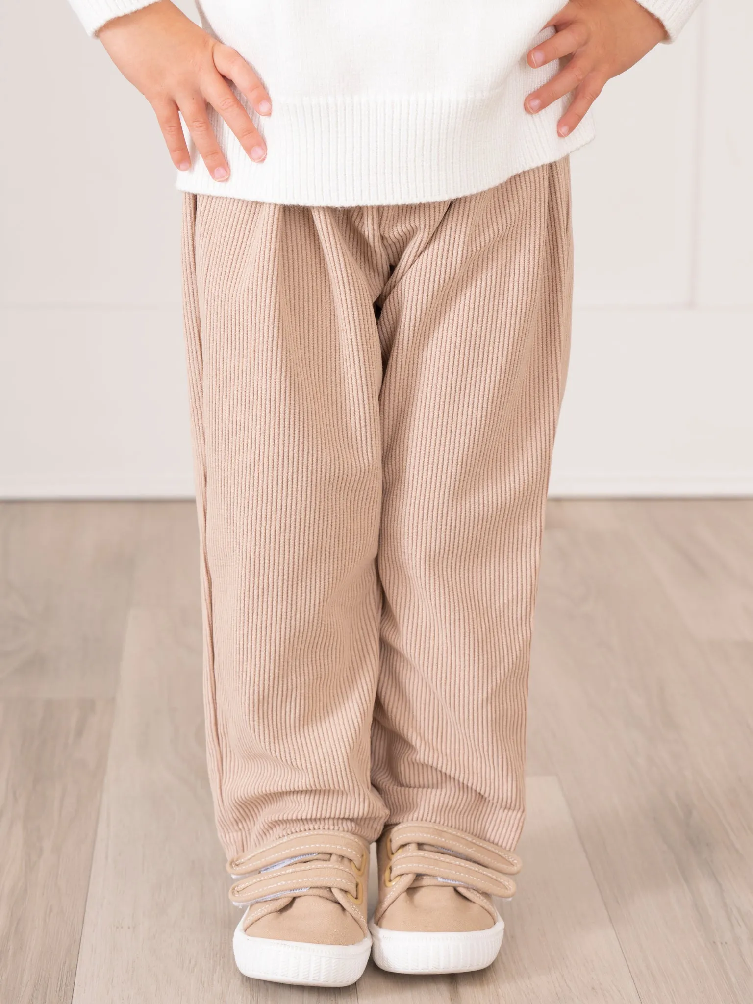 Corduroy Pull-On Pants - Tan