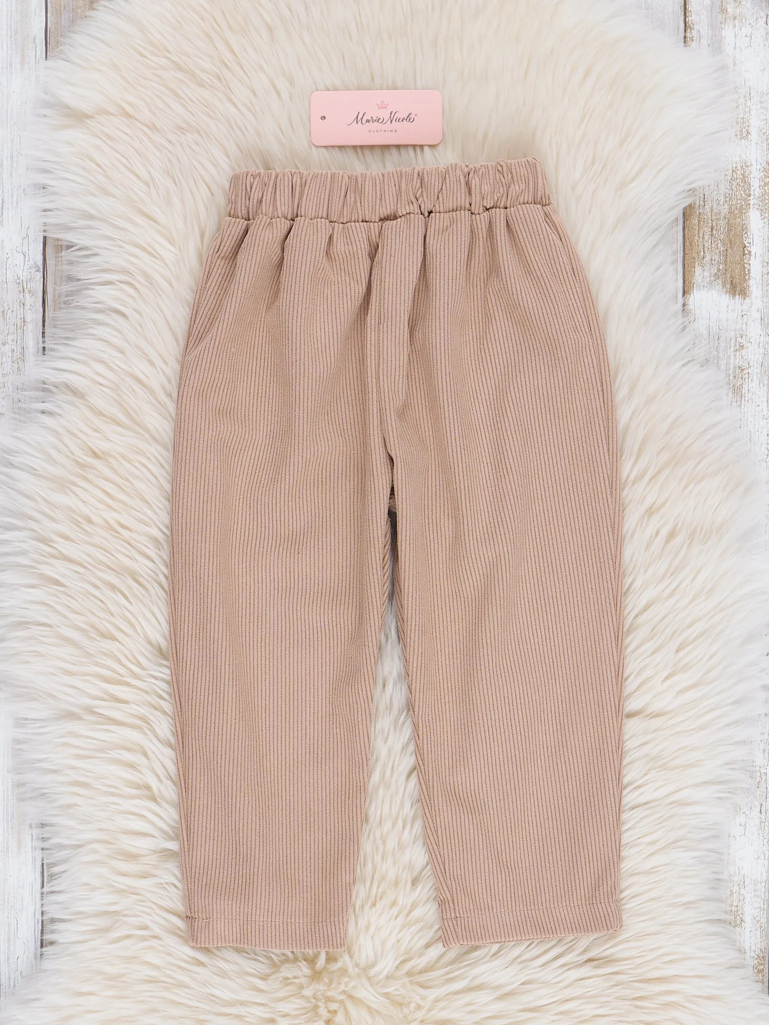 Corduroy Pull-On Pants - Tan