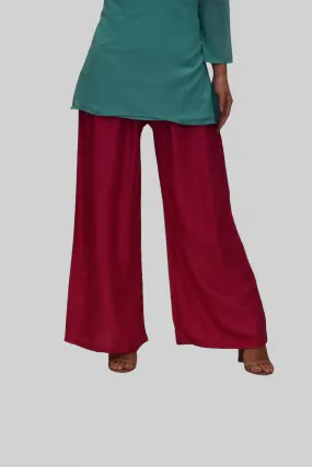 Cotton Silk Wild Berry Pink Palazzo pants