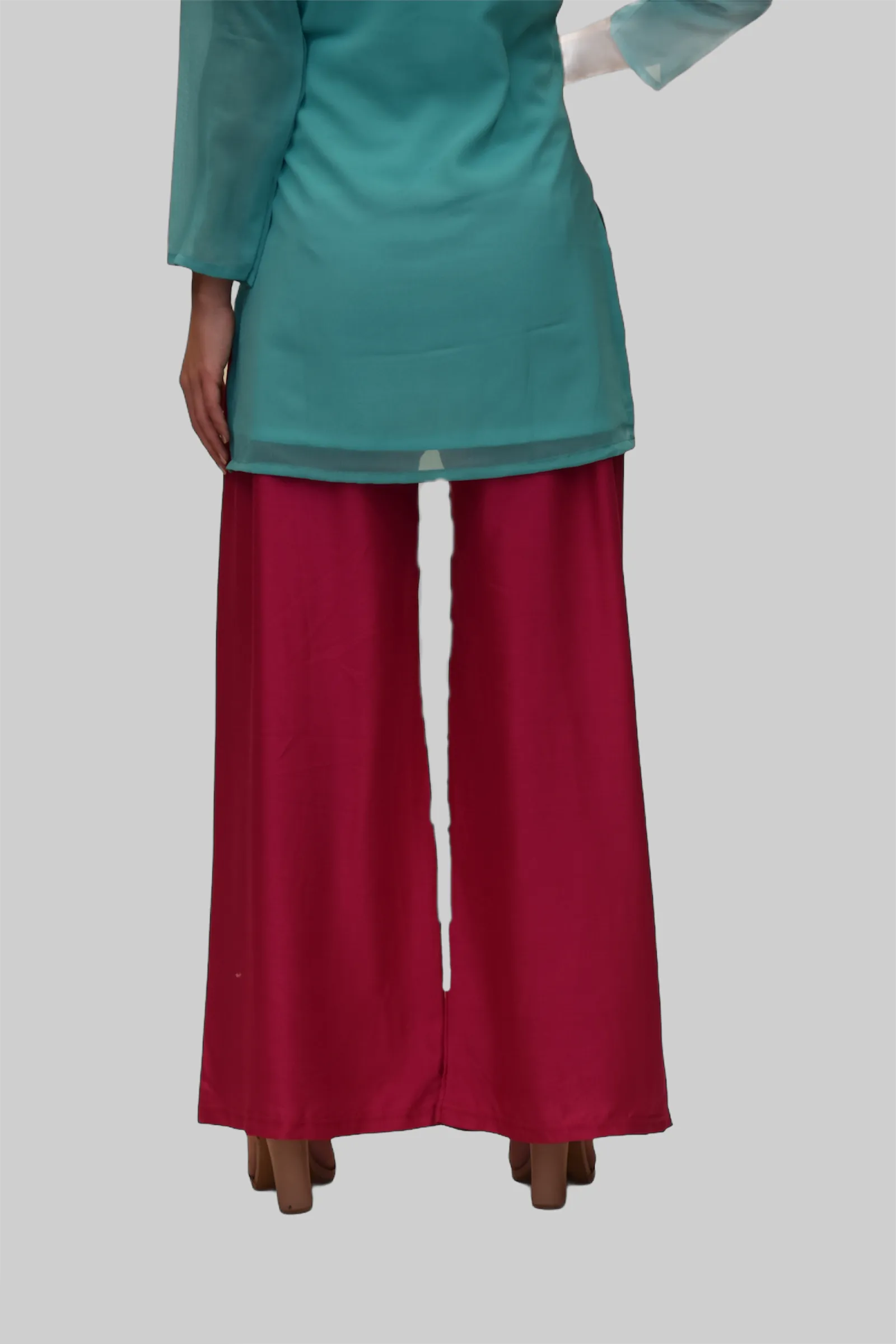 Cotton Silk Wild Berry Pink Palazzo pants