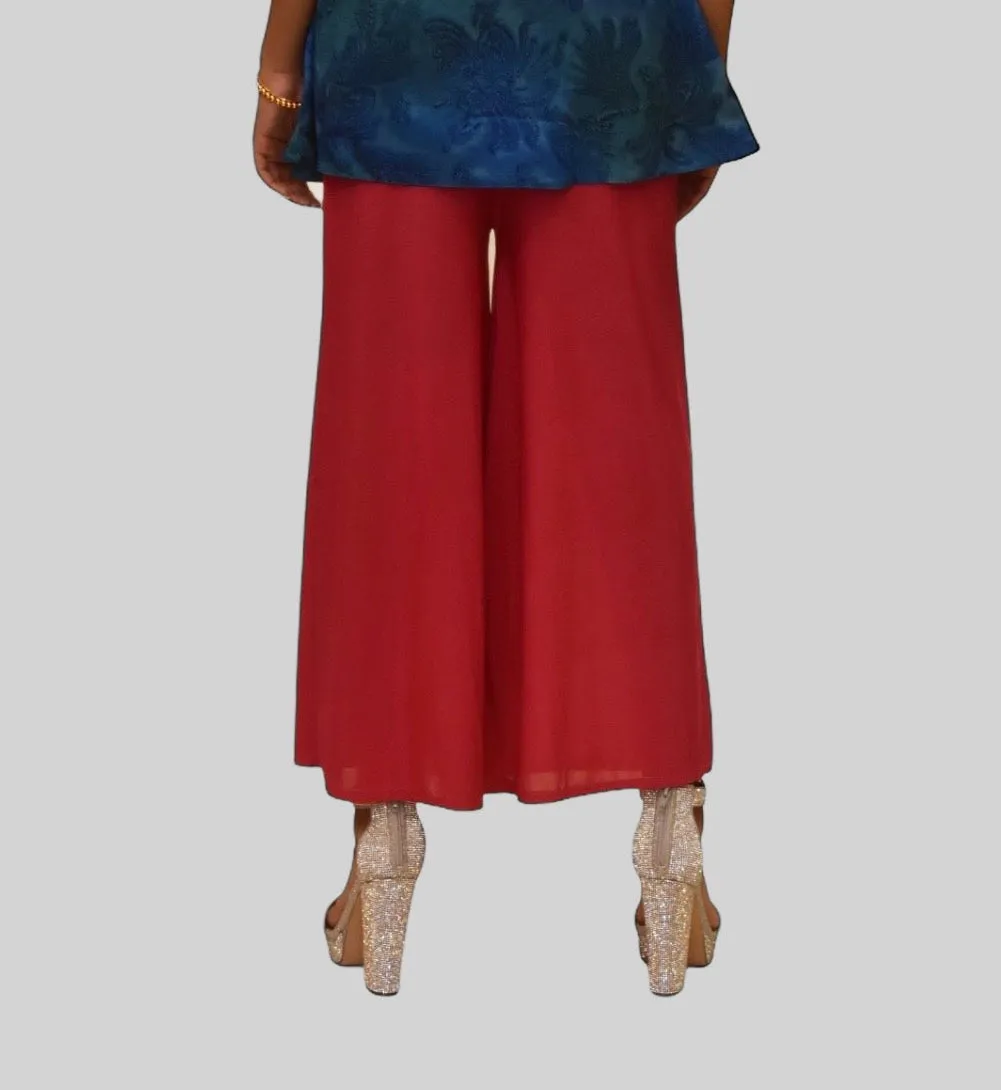Cotton Silk Wild Berry Pink Palazzo pants
