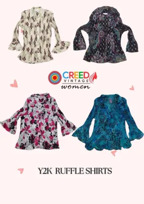 CR2873 Y2K Ruffle Shirts - 10 Pcs