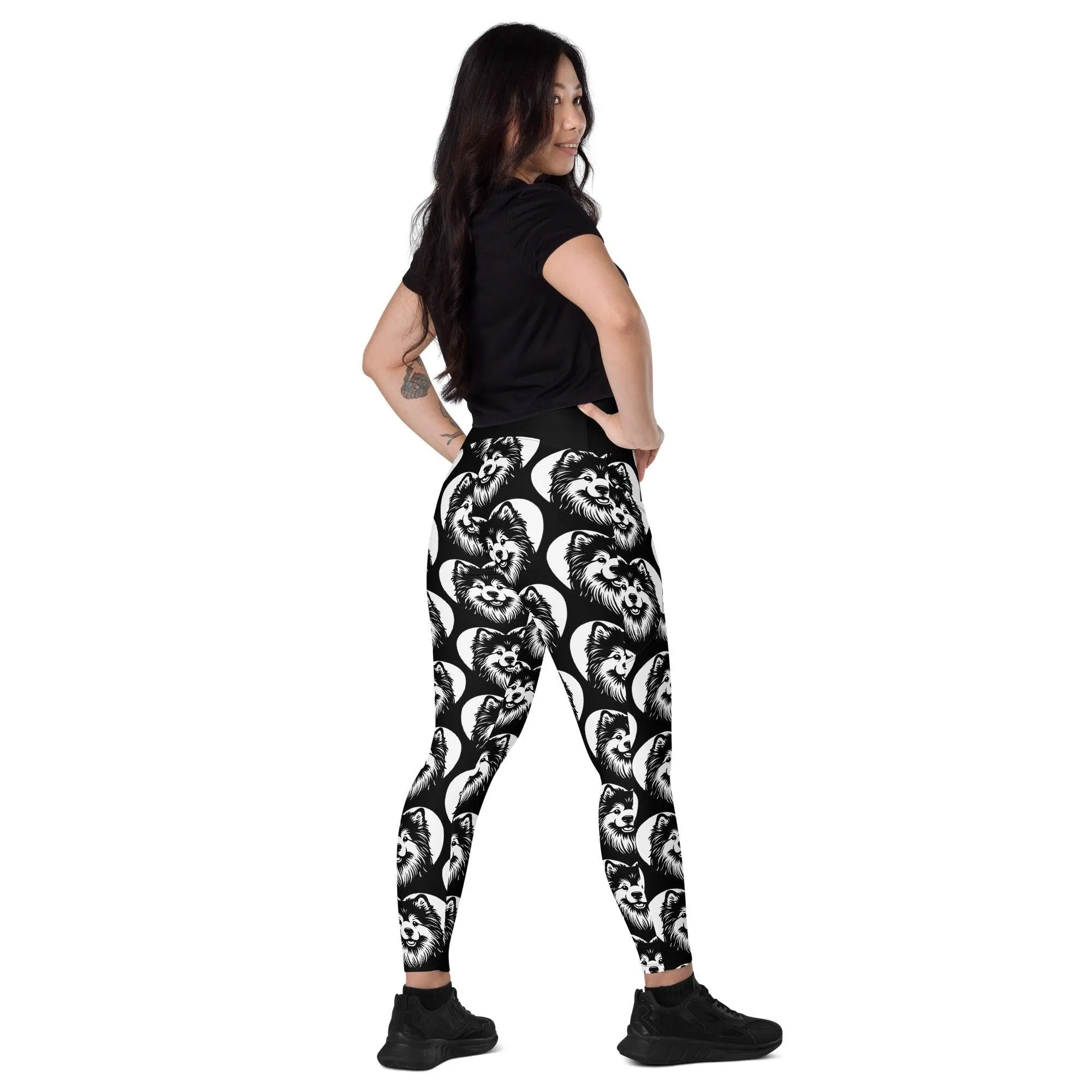 DOG BREED LEGGINGS with pockets - FINNISH LAPPHUND - HERTTAHOUND