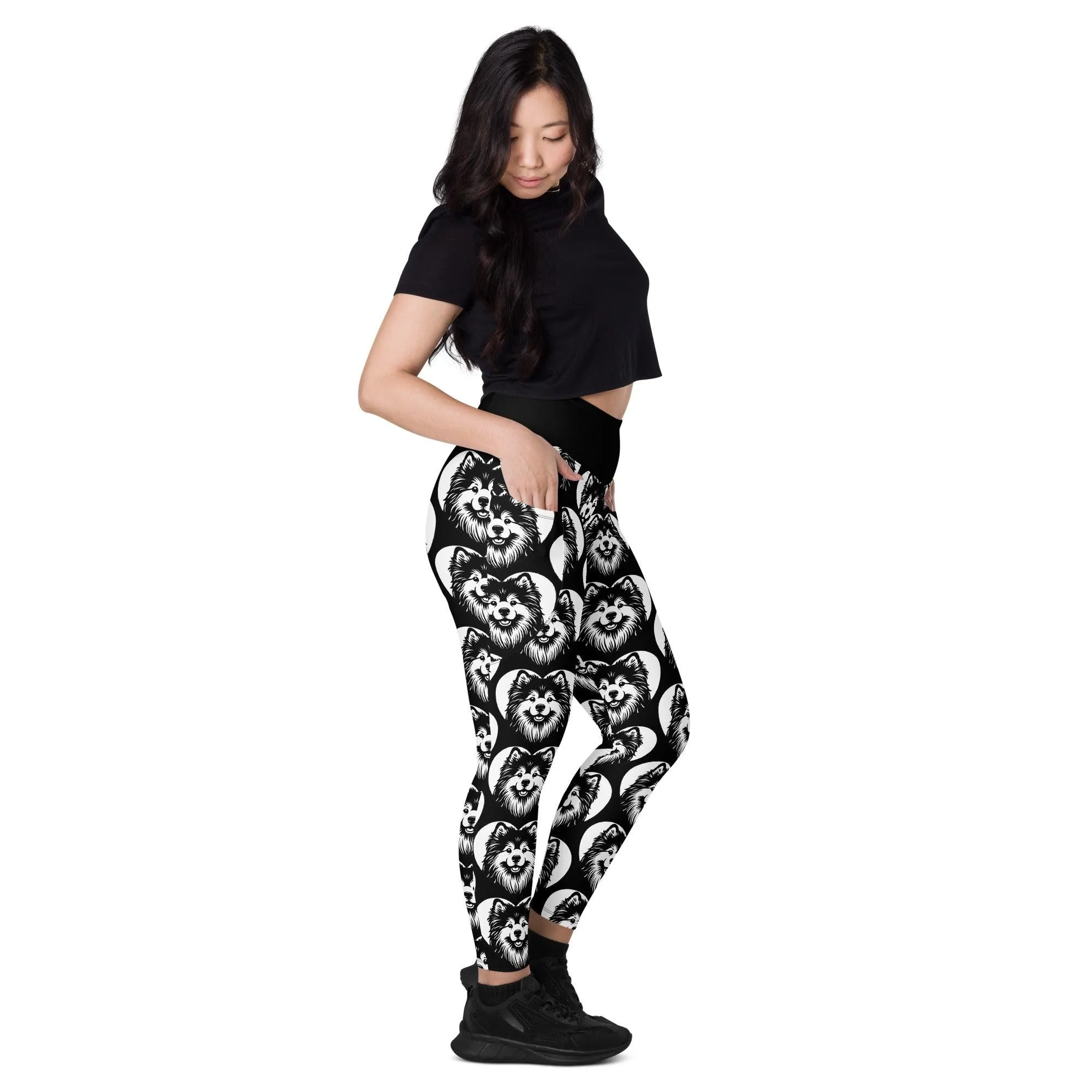 DOG BREED LEGGINGS with pockets - FINNISH LAPPHUND - HERTTAHOUND