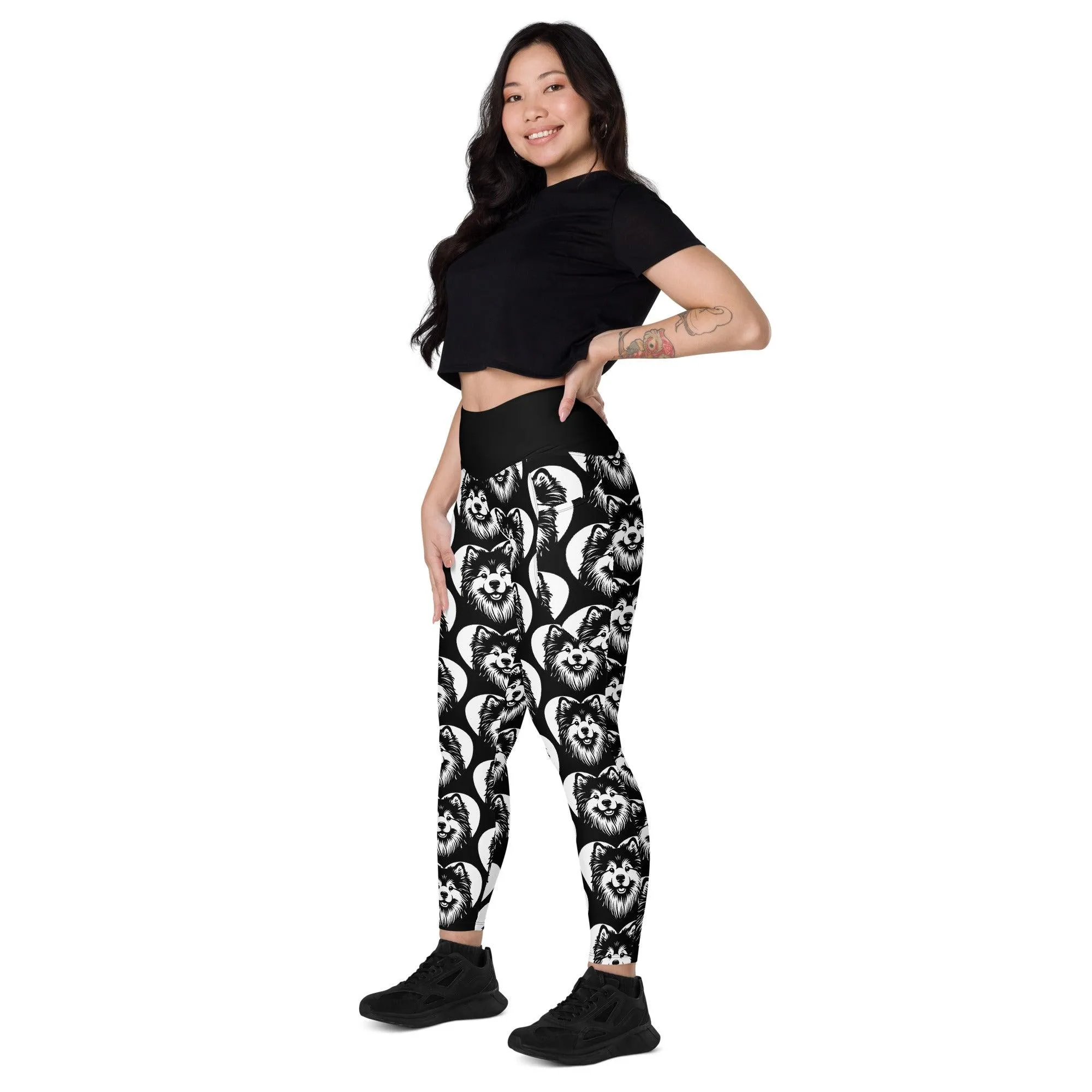 DOG BREED LEGGINGS with pockets - FINNISH LAPPHUND - HERTTAHOUND