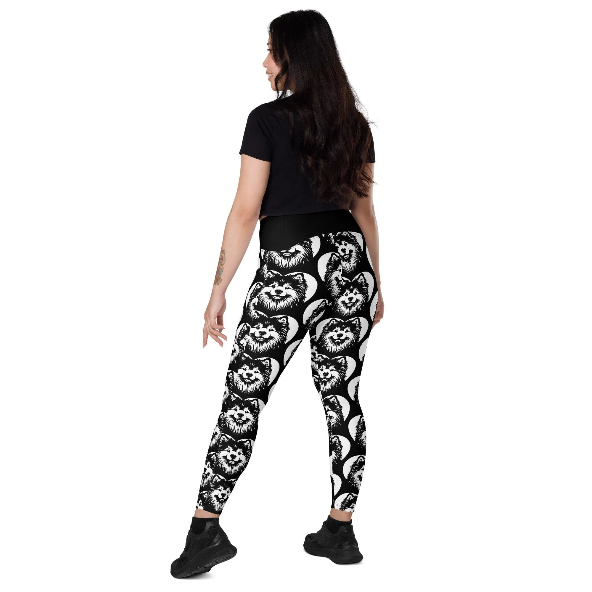 DOG BREED LEGGINGS with pockets - FINNISH LAPPHUND - HERTTAHOUND