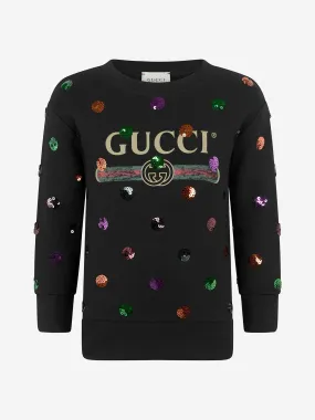 GUCCI Girls cotton polka dots vintage logo sweatshirt