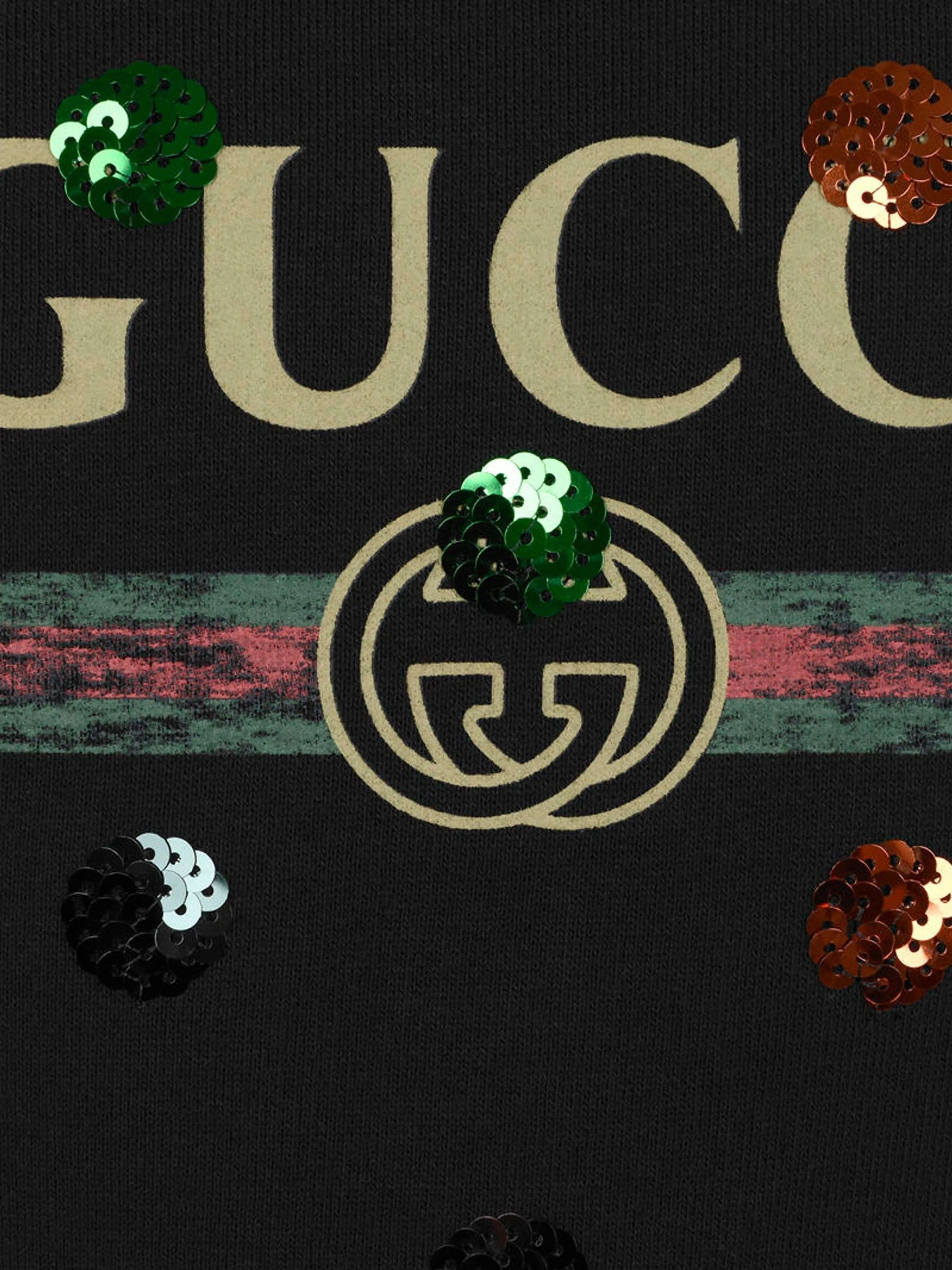 GUCCI Girls cotton polka dots vintage logo sweatshirt
