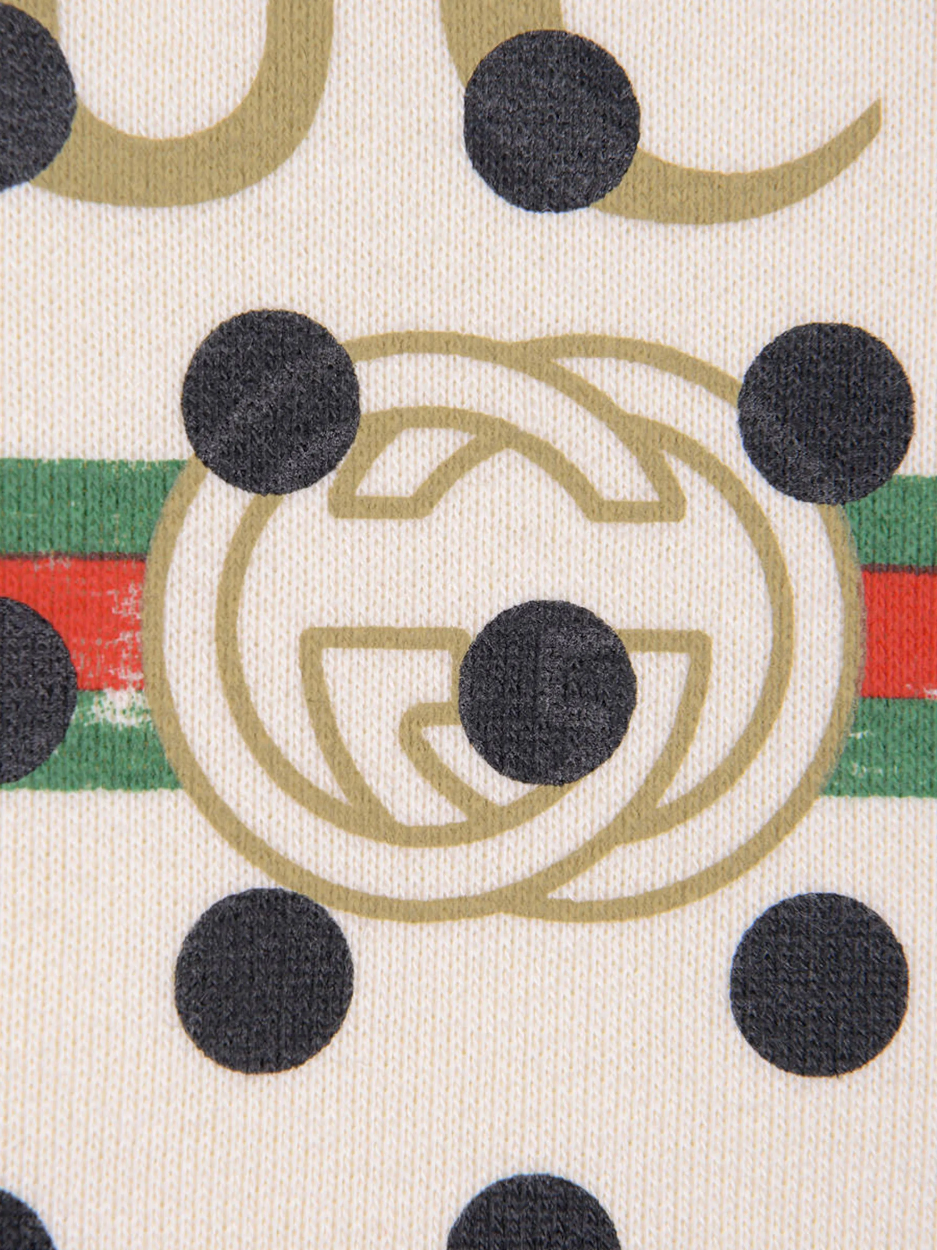 GUCCI Kid Cotton Polka Dots Vintage Logo Sweatshirt