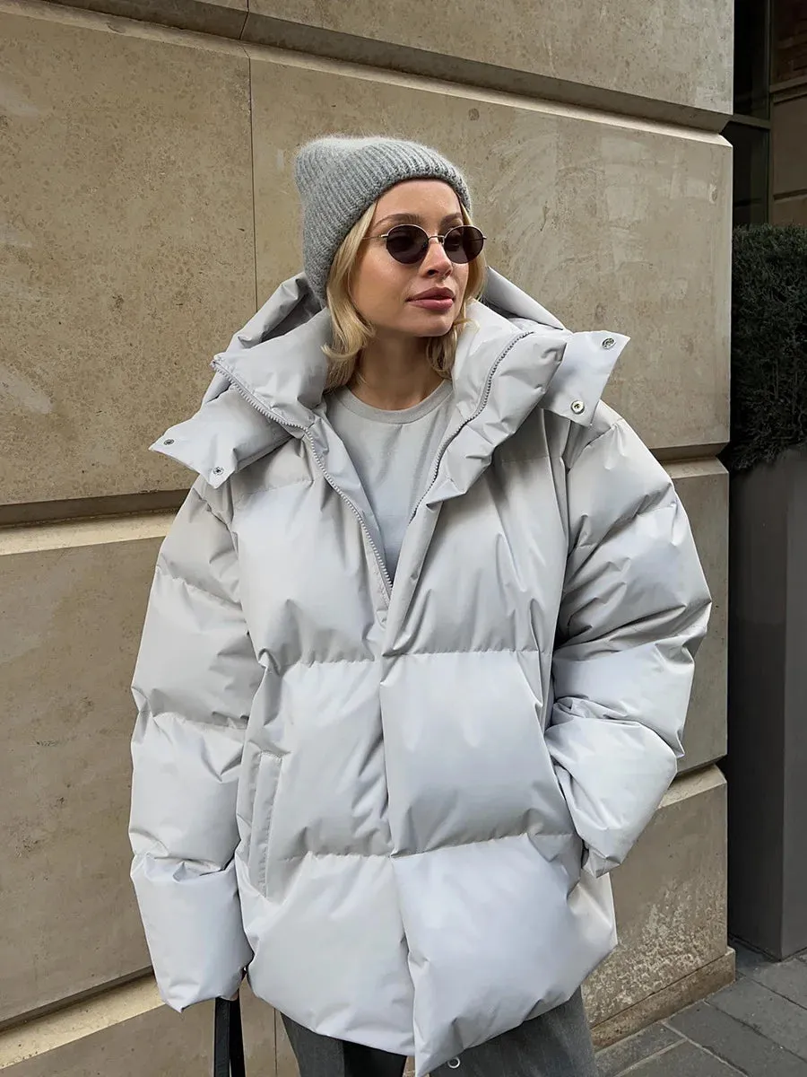 Hooded Thick Puffer Jacket for Winter Festivities