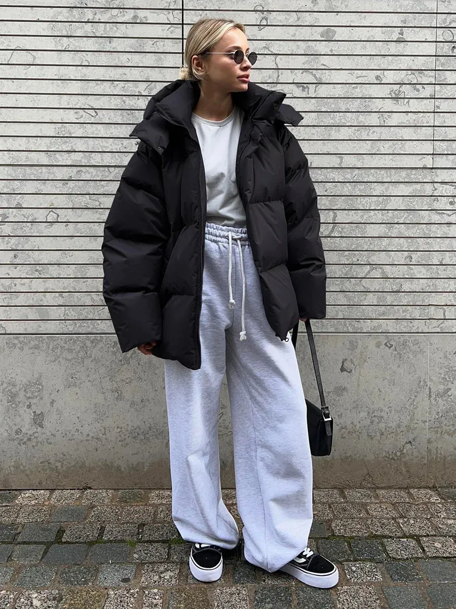 Hooded Thick Puffer Jacket for Winter Festivities