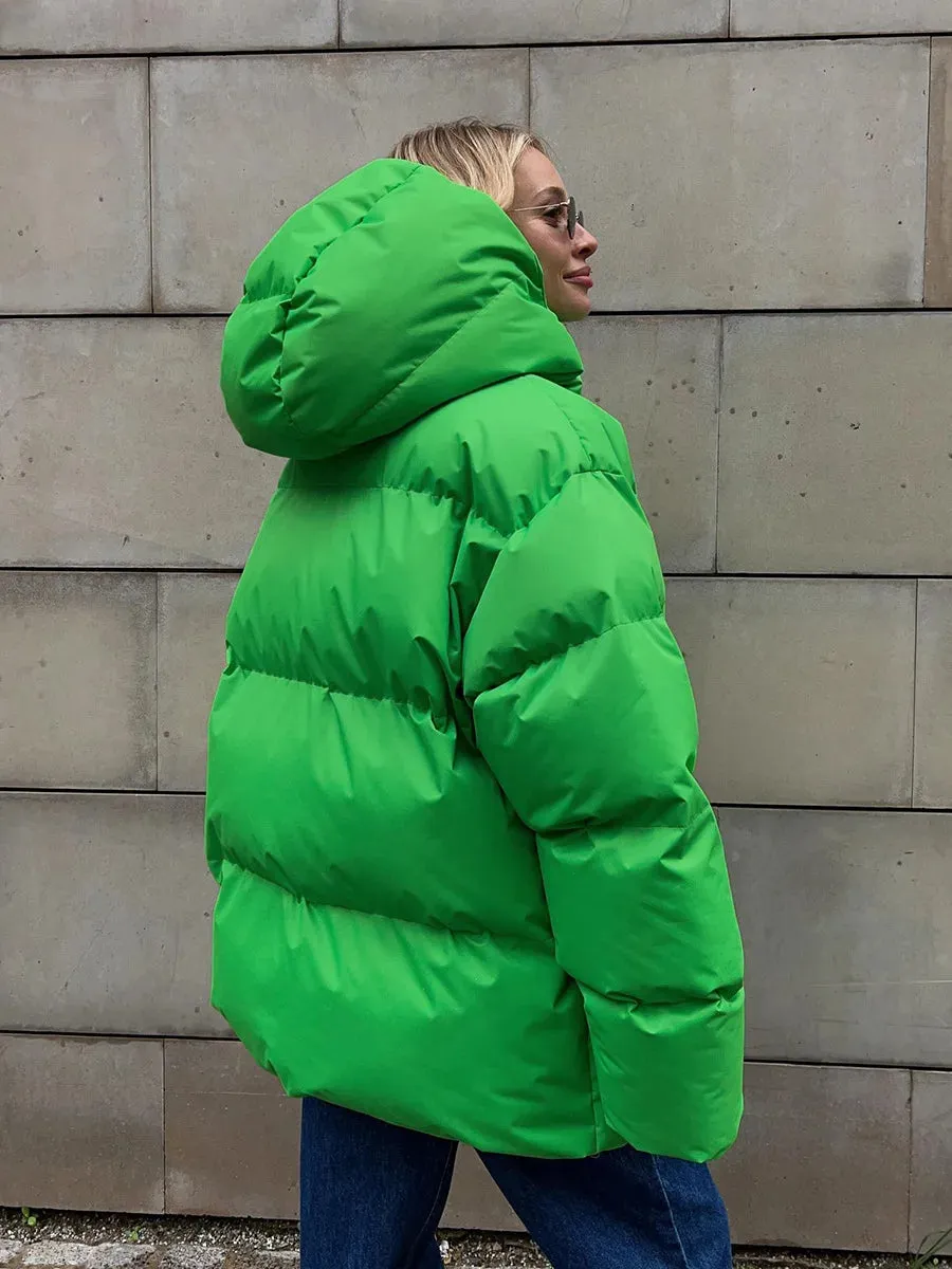 Hooded Thick Puffer Jacket for Winter Festivities