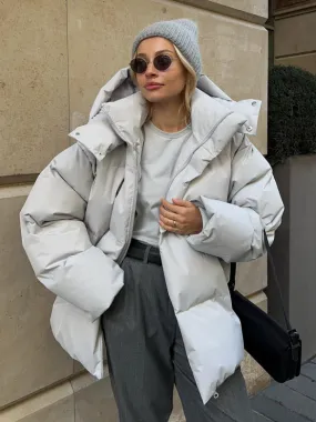 Hooded Thick Puffer Jacket for Winter Festivities