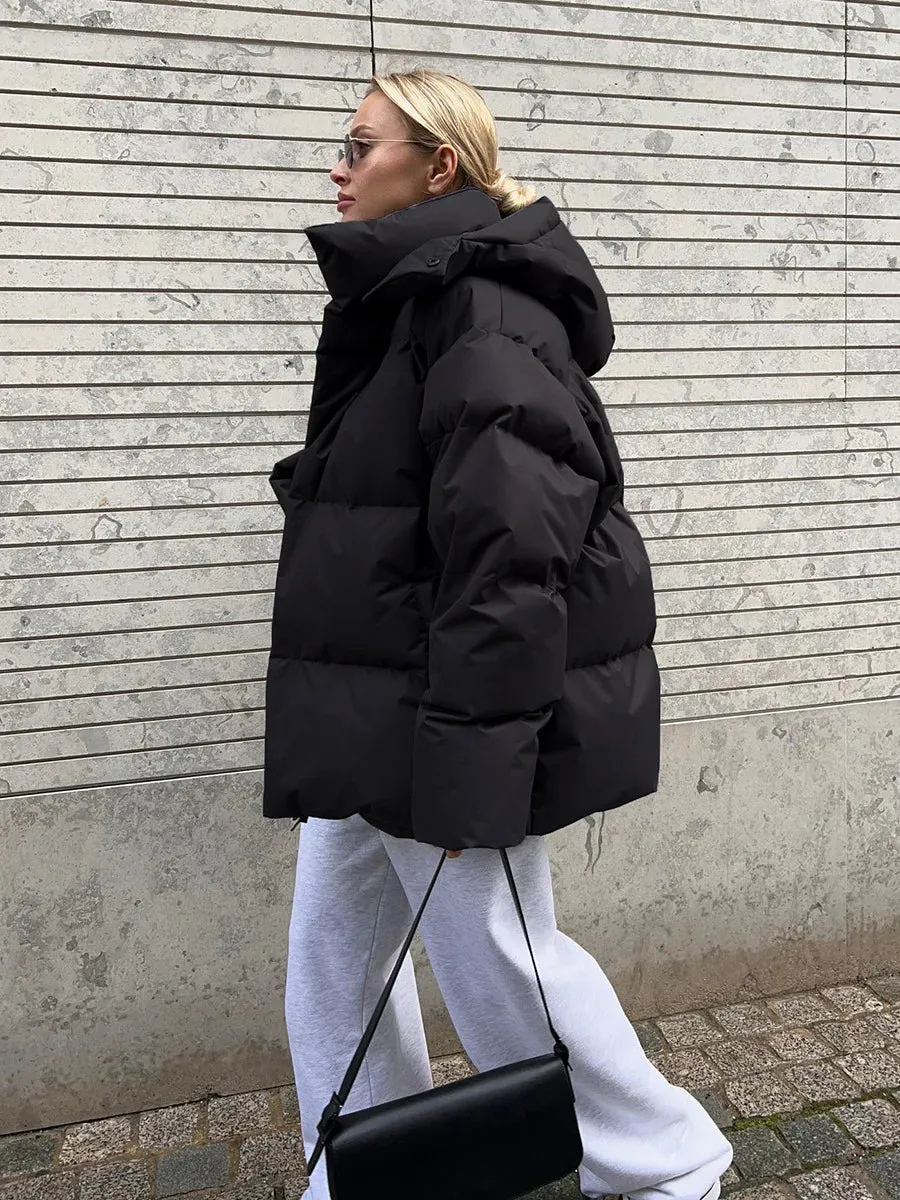 Hooded Thick Puffer Jacket for Winter Festivities