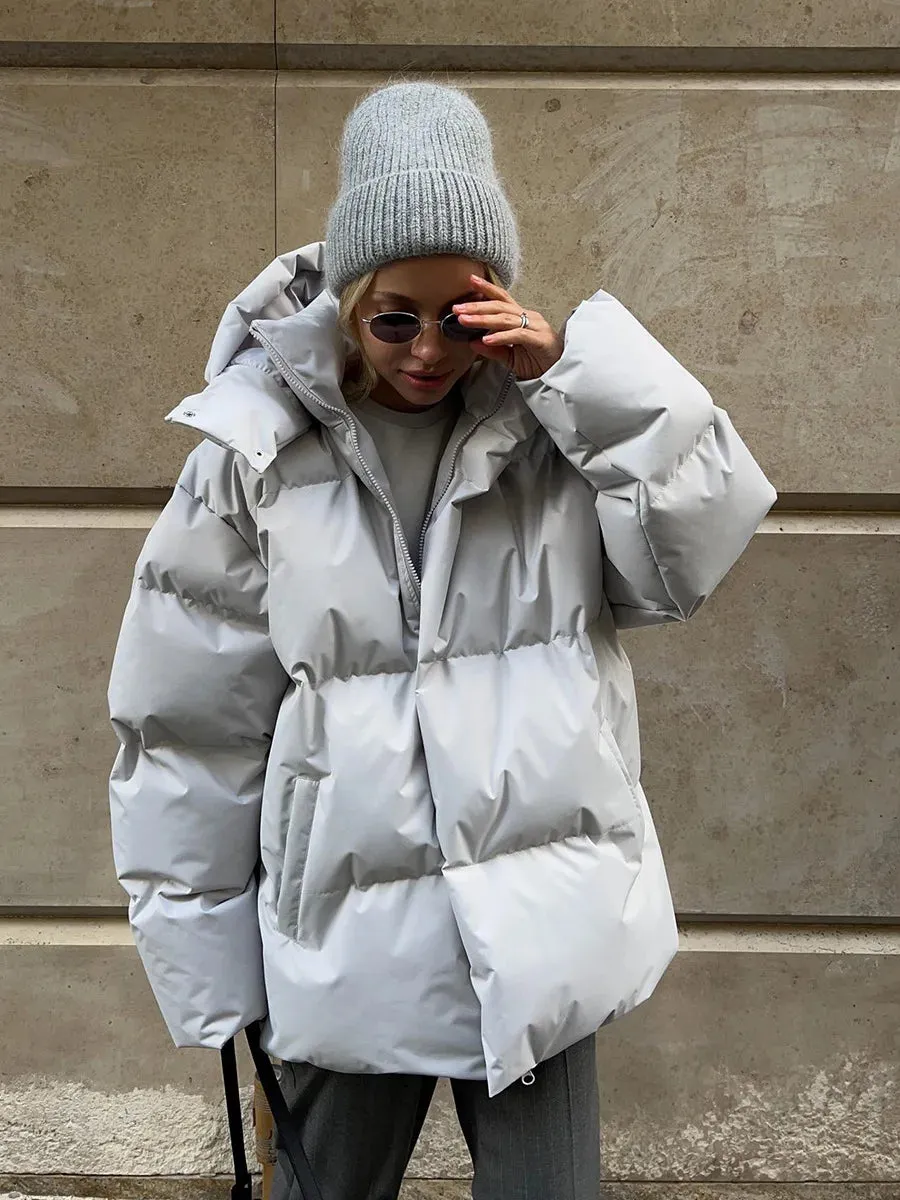Hooded Thick Puffer Jacket for Winter Festivities
