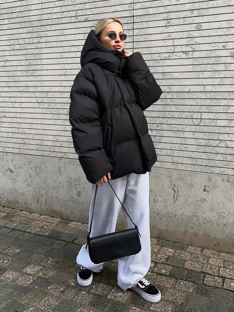 Hooded Thick Puffer Jacket for Winter Festivities