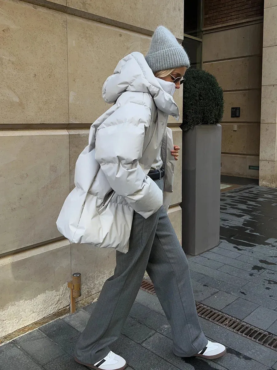 Hooded Thick Puffer Jacket for Winter Festivities