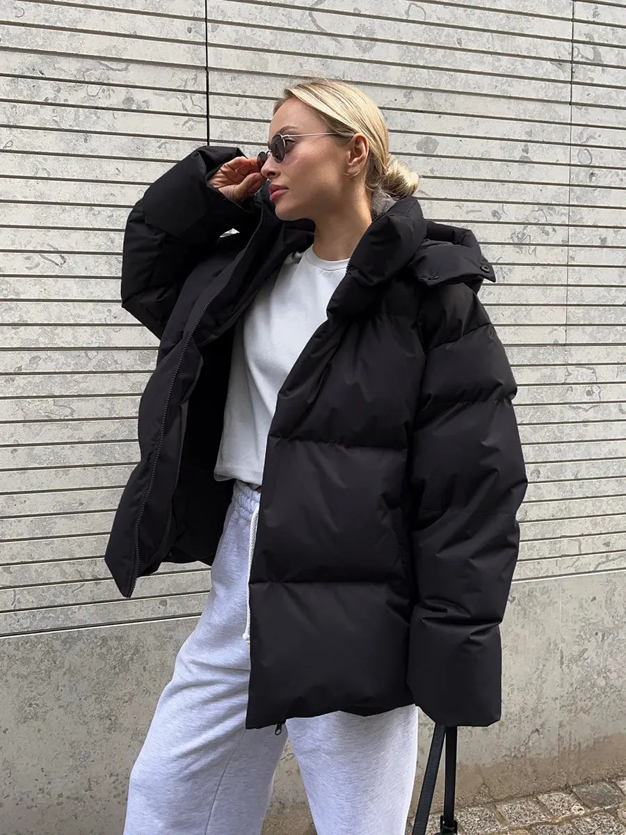 Hooded Thick Puffer Jacket for Winter Festivities