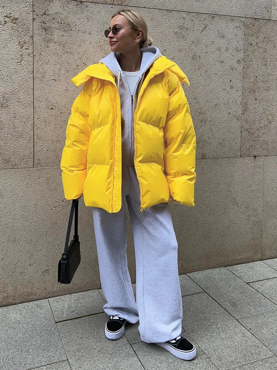 Hooded Thick Puffer Jacket for Winter Festivities