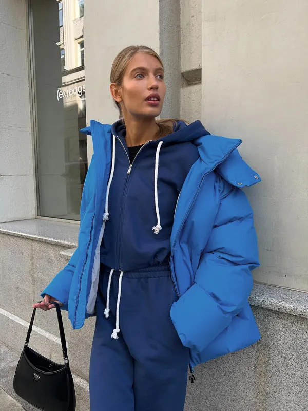 Hooded Thick Puffer Jacket for Winter Festivities
