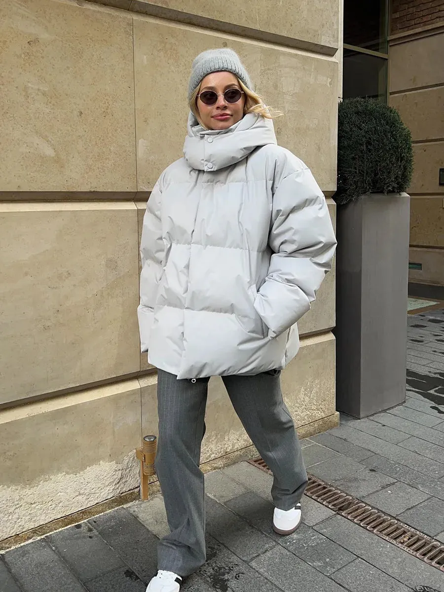 Hooded Thick Puffer Jacket for Winter Festivities