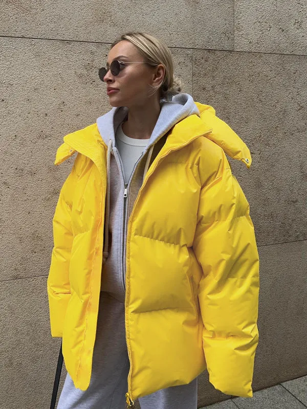Hooded Thick Puffer Jacket for Winter Festivities