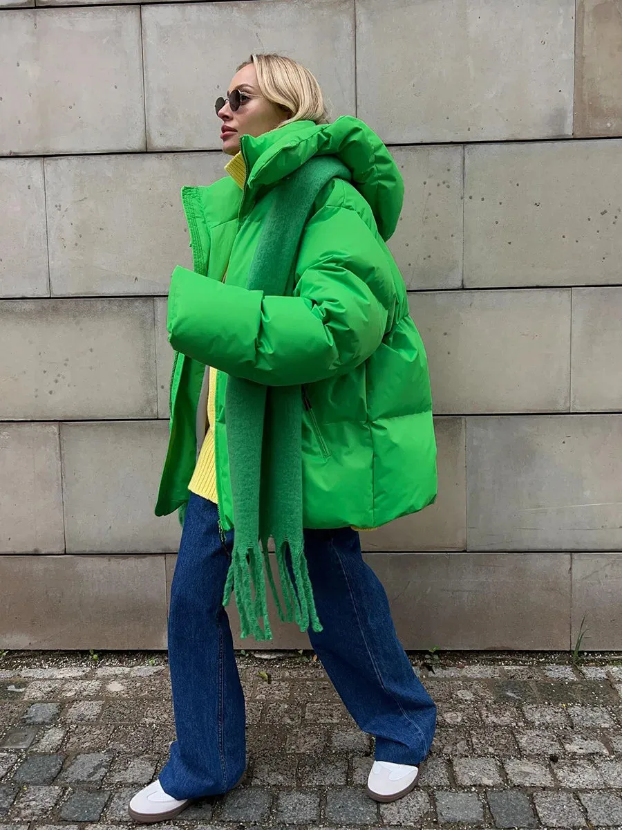 Hooded Thick Puffer Jacket for Winter Festivities