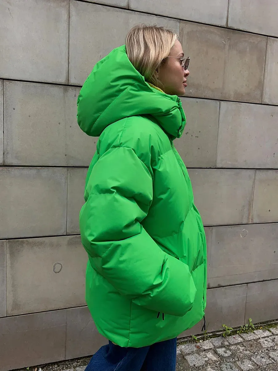 Hooded Thick Puffer Jacket for Winter Festivities
