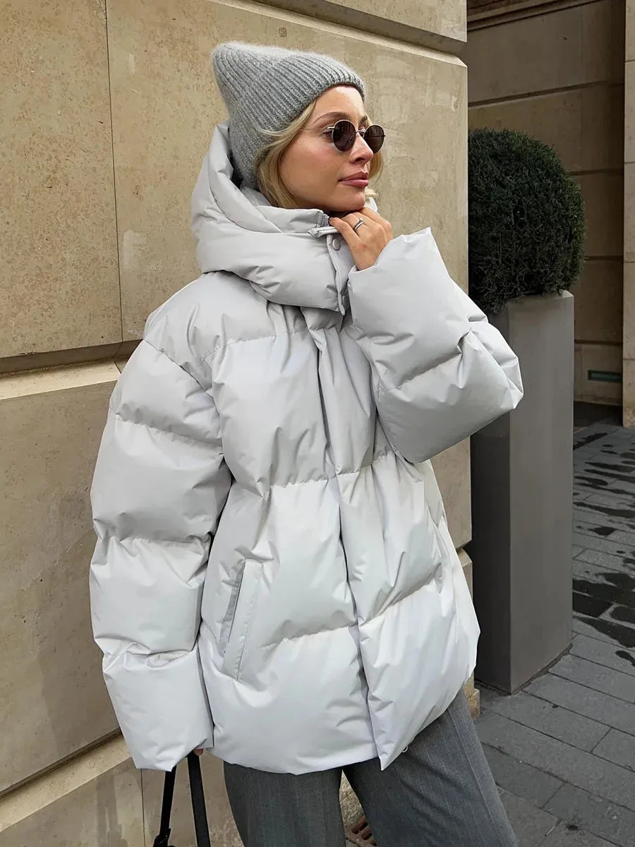 Hooded Thick Puffer Jacket for Winter Festivities