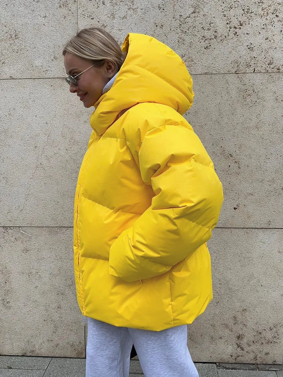 Hooded Thick Puffer Jacket for Winter Festivities