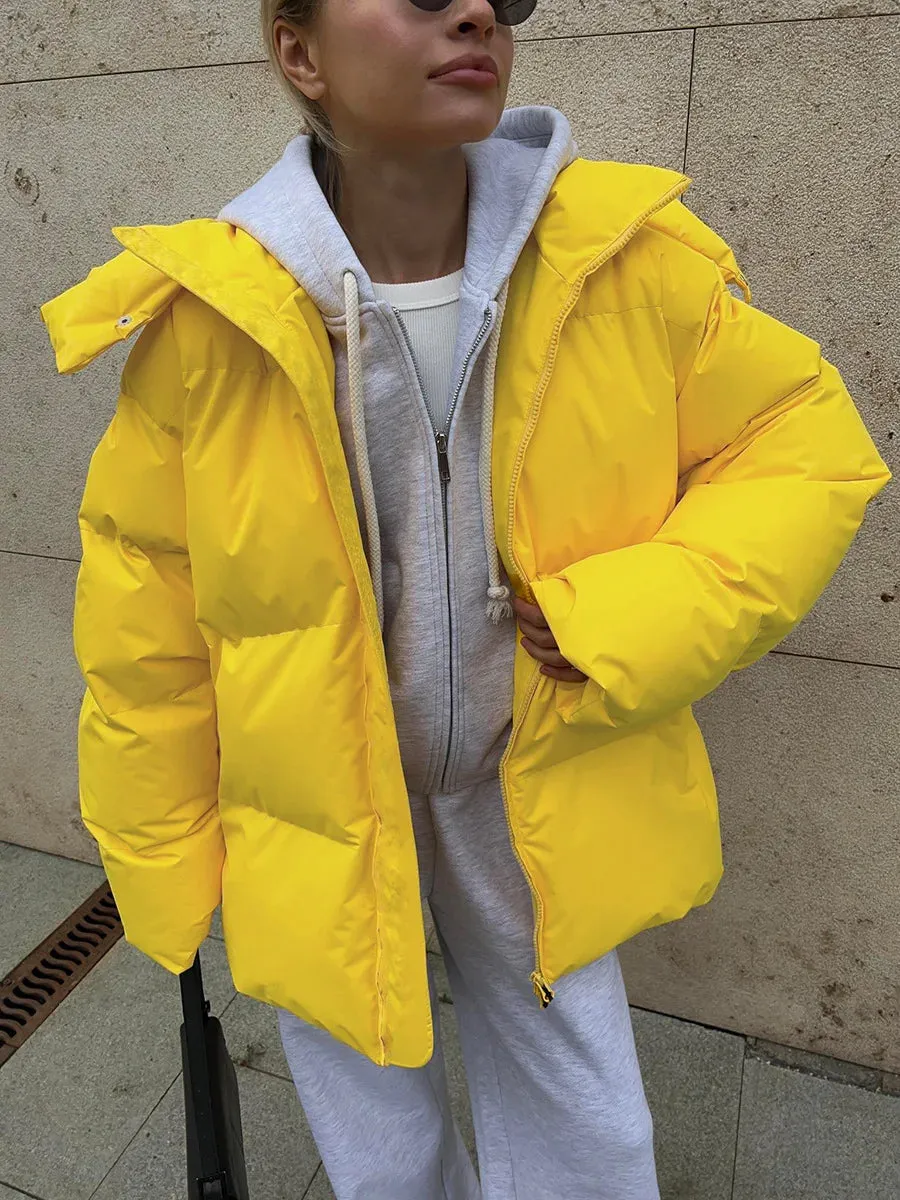 Hooded Thick Puffer Jacket for Winter Festivities