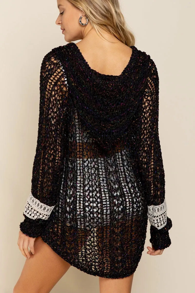 Layered In Love Knit Pullover - Black