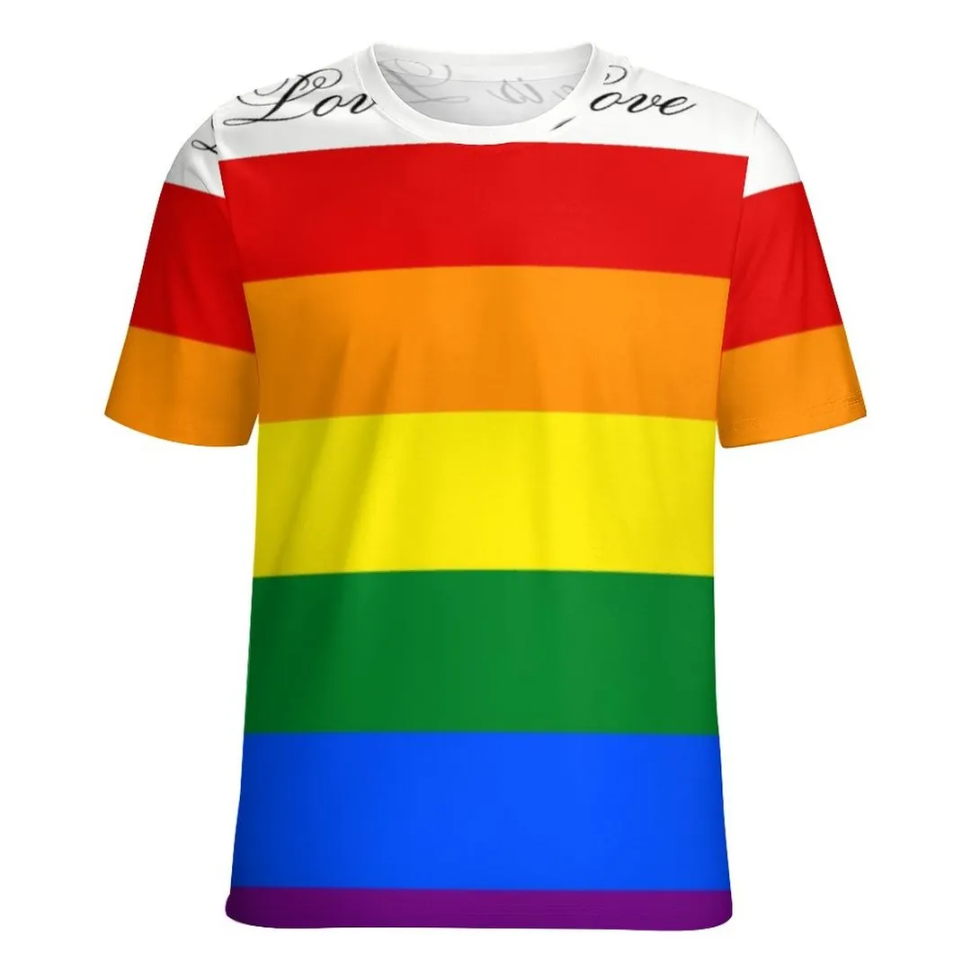 Love Equality Rainbow Flag Lgbt Lesbian Gay Pride Short Sleeve Shirt Women Plus Size Blouse Tunics Tops