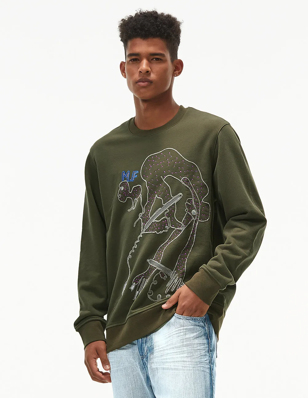 Mark Fast Colin Steel Blue Sweatshirt