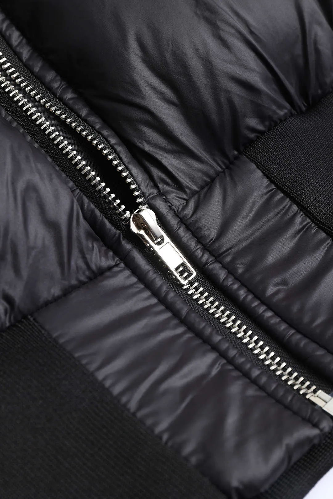 Padded Zipper Cropped Puffer